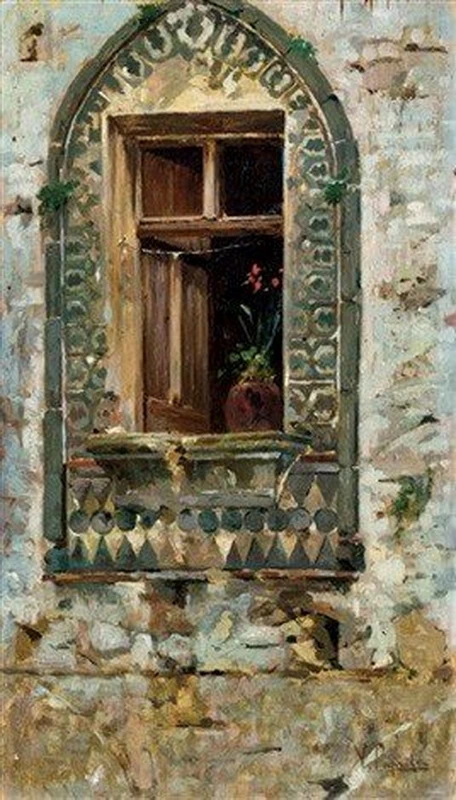 Vaso di fiori alla finestra